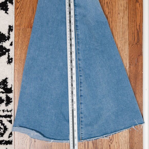 We the Free Flare Jeans Womens 28 Float On Pant Love Letters Bell Bottoms Fray - Picture 9 of 12